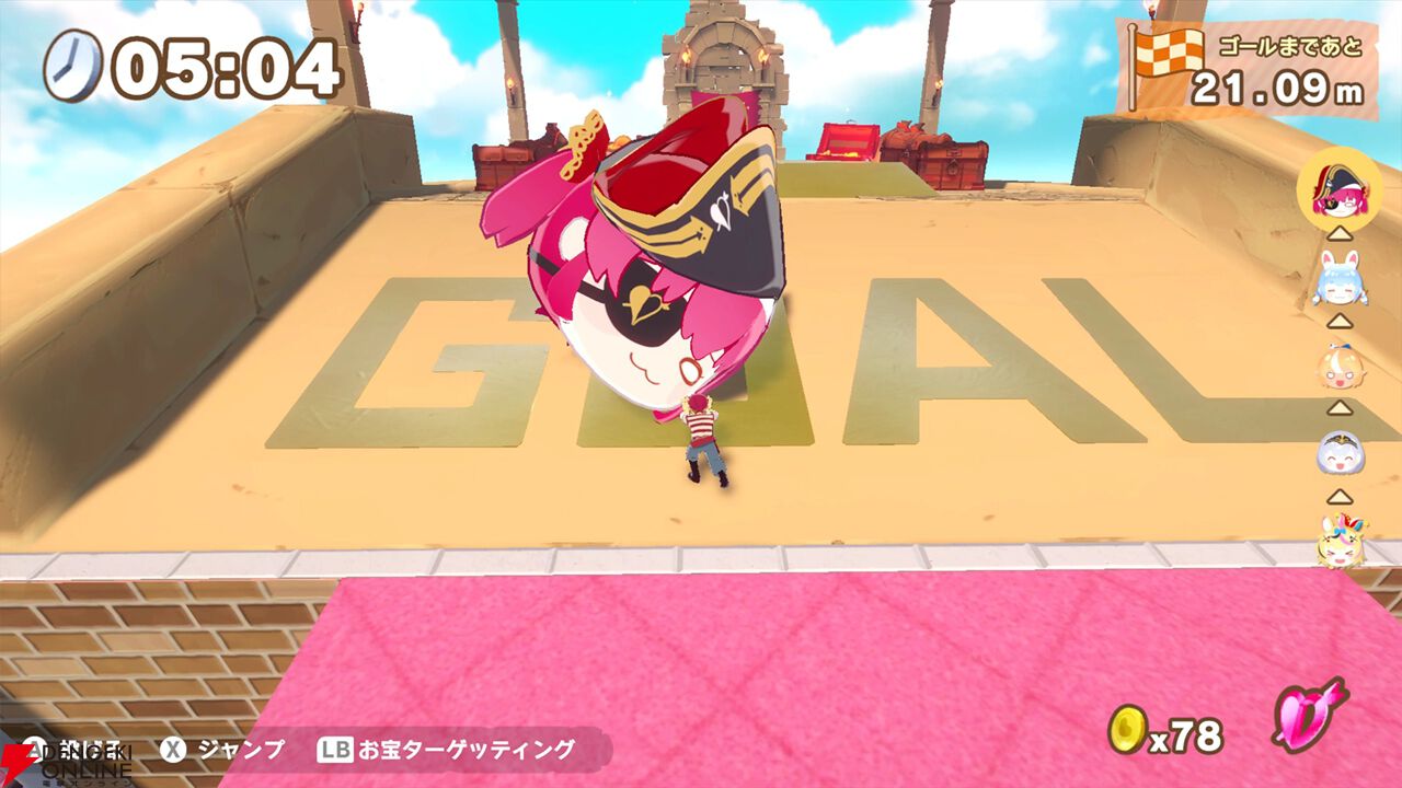 マリン船長のお宝を転がしてゴールを目指す『ホロライブごろごろ