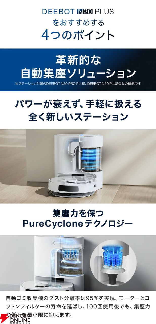 エコバックスのロボット掃除機 『ECOVACS DEEBOT N20 PLUS』が