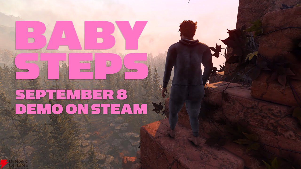おじさんが“片方の足を、もう片方の足の前に出す”という特別な力で歩く『Baby Steps』体験版が配信