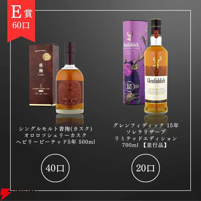 山崎18年、山崎12年、響JH、山崎NV、スプリングバンク キャンペルタウンロッホ、『FF14』コラボウイスキーなどが当たる『ウイスキーくじ』が販売中