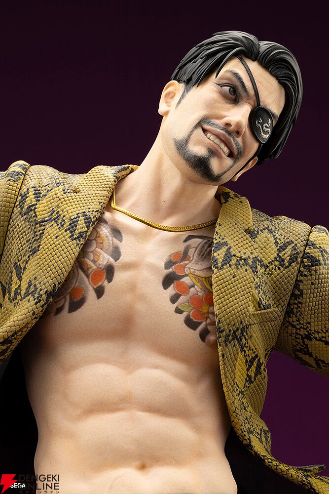 龍が如く』真島吾朗が気迫あふれるバトルポーズでフィギュア化。鬼炎の