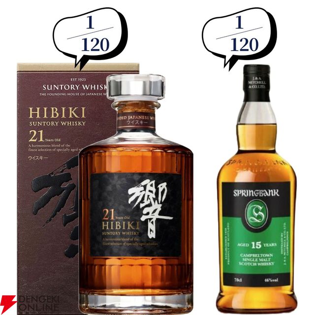 【当たりは21/120】響21年、スプリングバンク15年、山崎・白州Story of the Distillery2024・2025などが11,980円で当たる『ウイスキーくじ』が販売中