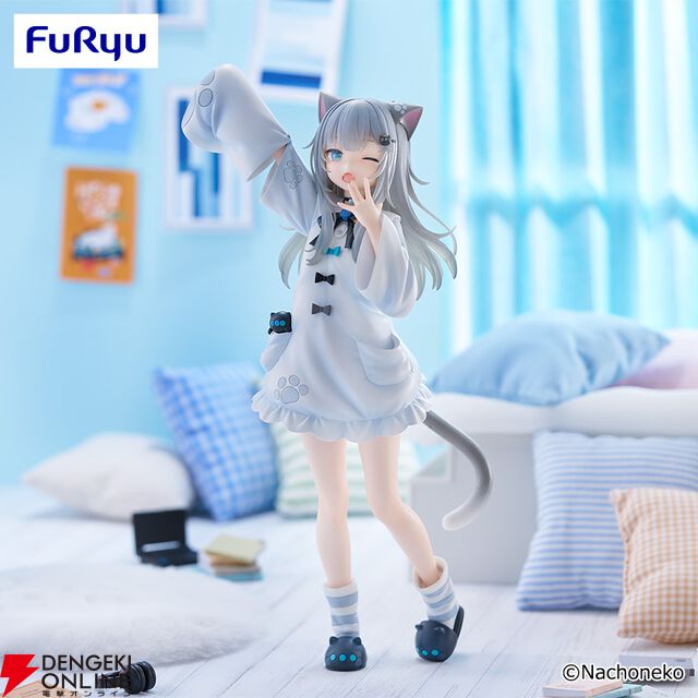 Nachoneko（なちょ猫）のプライズフィギュアは愛らしさ満点のあくびポーズ。ポッケにはへんにゃのも