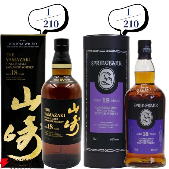 14,880円で山崎18年、スプリングバンク18年、厚岸 立春・啓蟄、山崎・白州Story of the Distillery2024などが当たる『ウイスキーくじ』が販売中