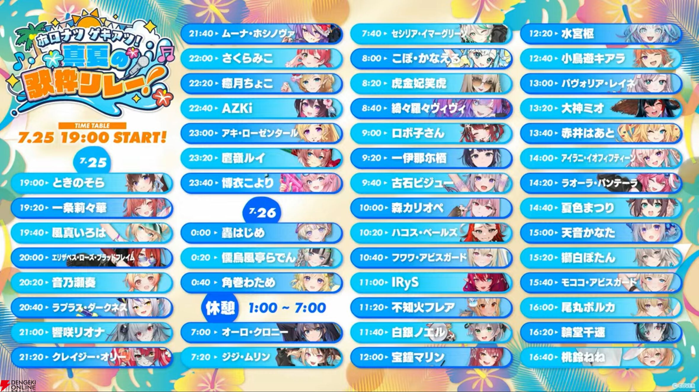 【ホロライブ】開会式で“ホロナツパラダイス”の詳細発表。『VRChat』でのホロナツクイーン決定戦、尻相撲大会など盛りだくさんの内容に