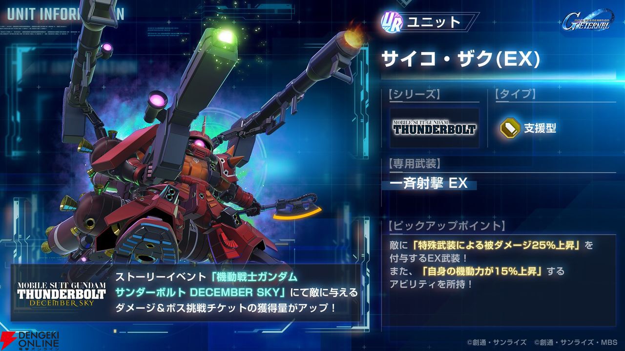 Gジェネ エターナル】『機動戦士ガンダム サンダーボルト』のUR