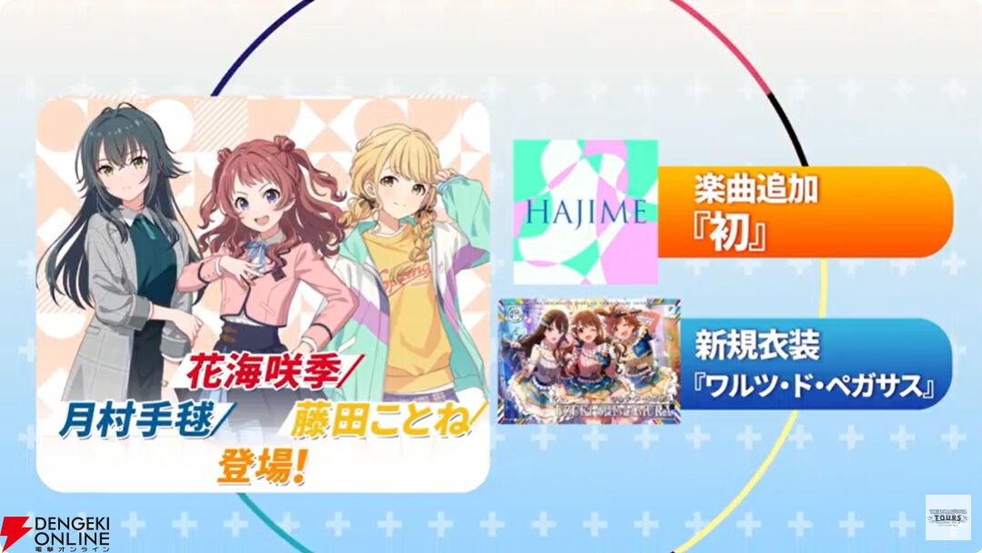 『アイドルマスターツアーズ』第2弾アプデで『学マス』より藤田ことね、月村手毬、花海咲季が登場！ さらに楽曲“初”も追加【ツアマス生放送まとめ7/14】