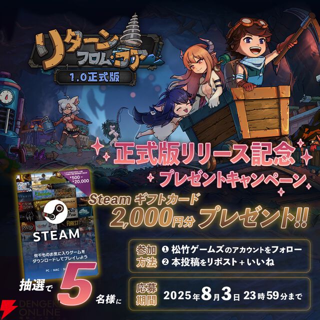 モンスター娘たちと地下世界を探索するサンドボックス『リターン・フロム・コア』正式リリース。今なら30％オフで購入できる