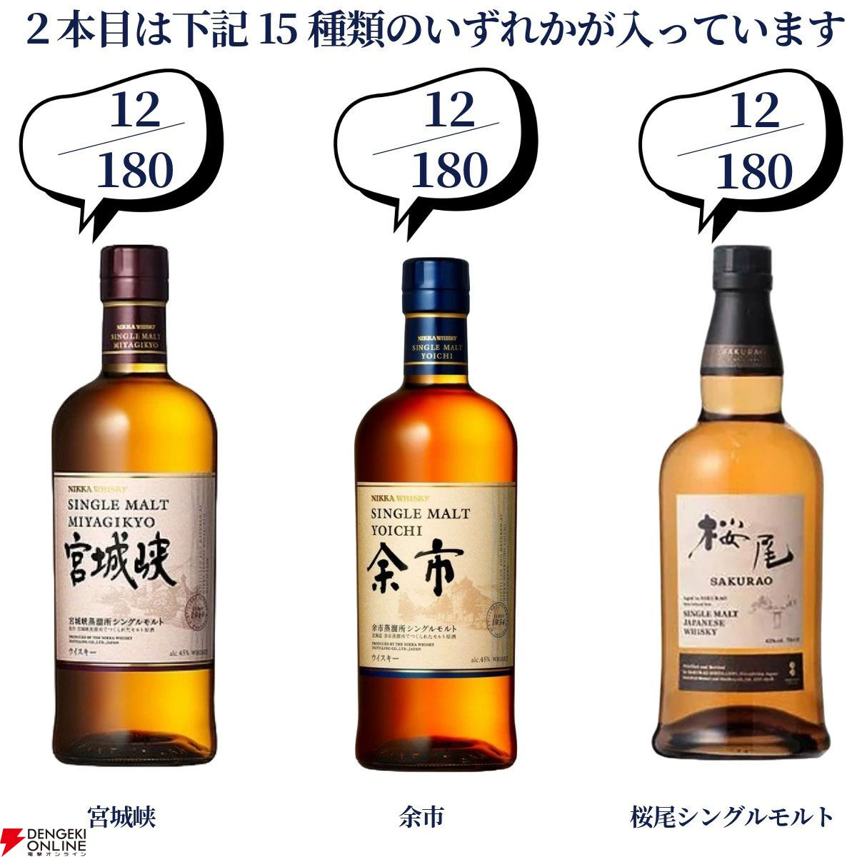 当たりはおよそ5本に1本】18,000円で山崎18年、白州18年、マッカラン18