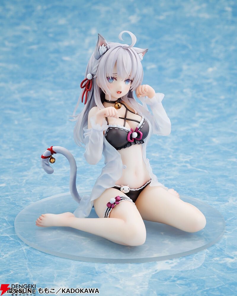 ロシデレ』ニャンと猫ポーズをする猫耳水着姿のアーリャさんが