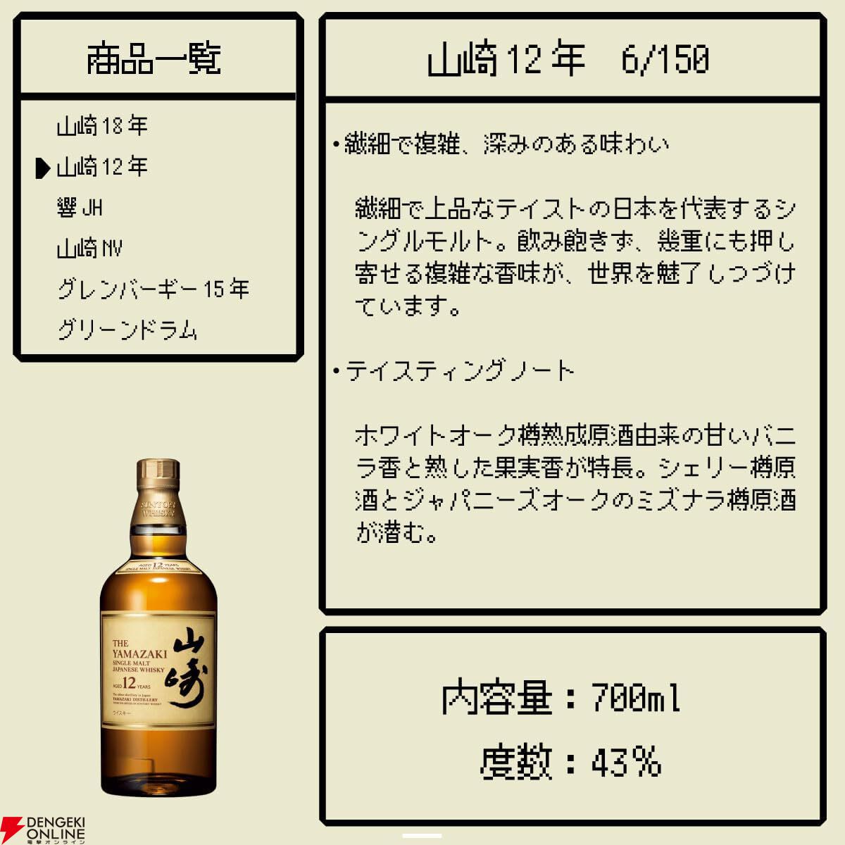 山崎18年、山崎12年、響JH、山崎NV、グレンバーギー15年