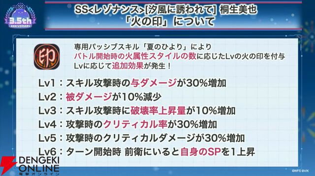 【ヘブバン攻略】SSレゾナンス桐生美也（汐風に誘われて）は火属性スタイルに“火の印”を付与するブラスター。心眼を付与しつつ破壊率を稼げるEXスキルも便利！【ヘブンバーンズレッド日記#213】