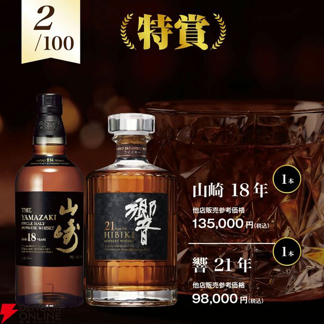 17,800円で山崎18年、響21年、ペンリネンス21年 スペシャルリリース、ジョニーウォーカー アイスシャレーなどが当たる2本セットの『ウイスキー福袋（くじ）』第6弾が販売中