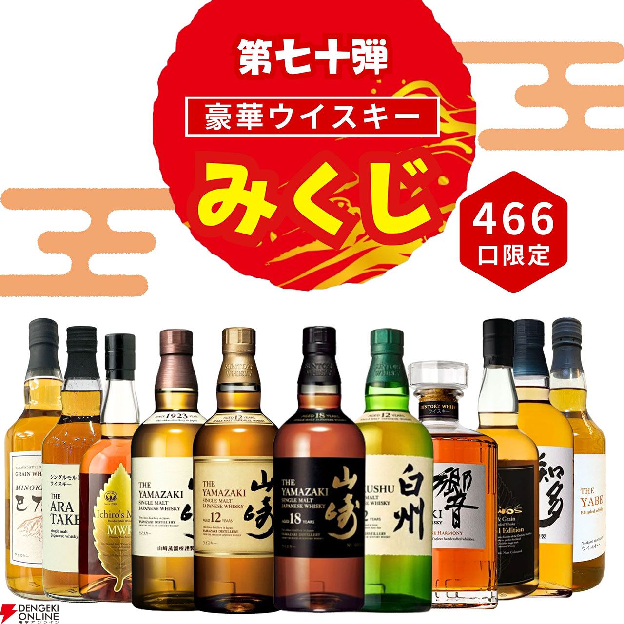 3,980円のウイスキーみくじ第70弾が販売スタート。山崎18年