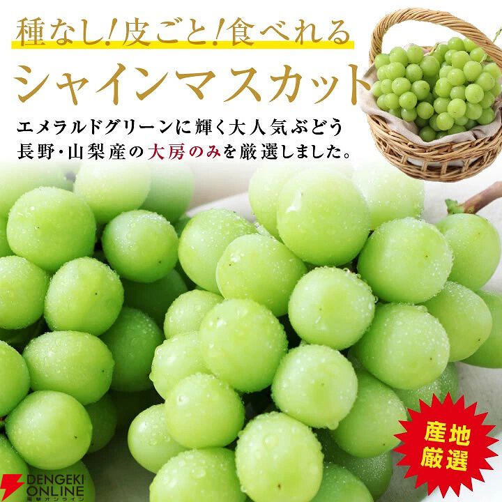 おいしいシャインマスカットの2房セット（約1.2kg）がお得な価格