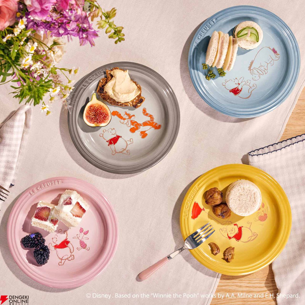 くまのプーさん】ル・クルーゼのプレートに人気のくまのプーさんを描い
