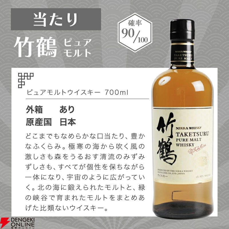8,300円で響BCが1/10、ハズれは竹鶴。送料無料なのでどちらが当たっても損はしない『ウイスキーくじ』が再販売中