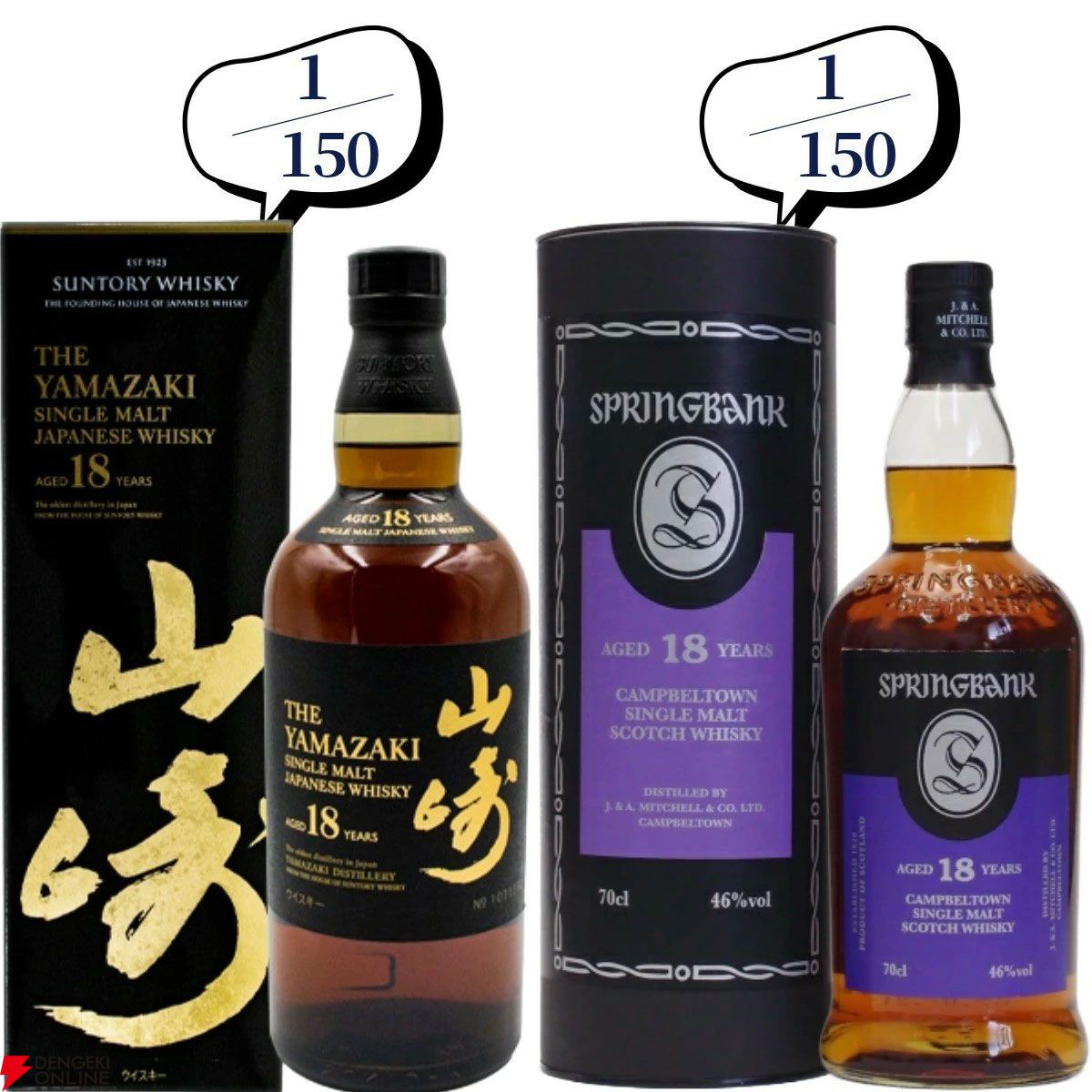 【当たりはおよそ3.6本に1本】22,880円で山崎18年、スプリングバンク18年・15年、マッカラン コンセプト3・アンバーメドウなどが当たる『ウイスキーくじ』第101弾が販売中