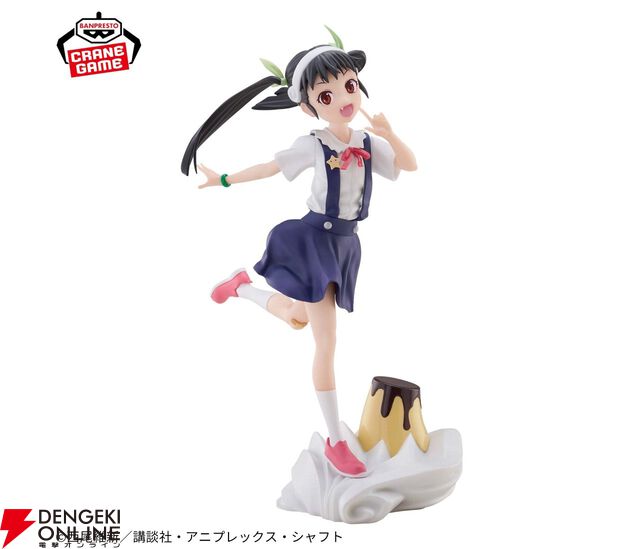 『物語シリーズ』八九寺真宵がSweet Bloomをテーマにフィギュア化。八重歯が覗く愛らしい笑顔やプリンがあしらわれた甘い雰囲気の台座に注目