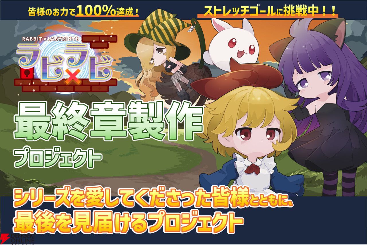 『ラビ×ラビ』最終章のクラファンが初日で100％を達成し喜多山浪漫による小説化が決定。ストレッチゴールの完全新作開発へ挑戦