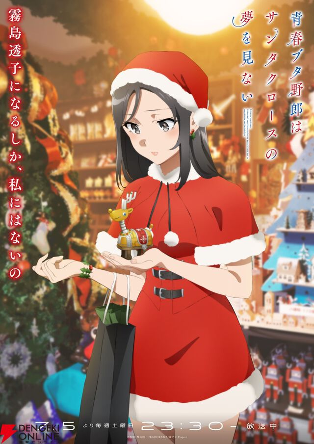 アニメ『青ブタ』2期“サンタクロース編”のビジュアル公開。霧島透子を自称するミニスカサンタの真意は…？【青春ブタ野郎はサンタクロースの夢を見ない】