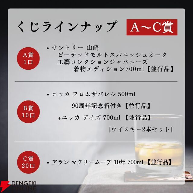 【当たりは30％以上】9,980円で山崎スパニッシュオーク、フロムザバレル90周年＋ニッカ デイズ2本セット、アラン マクリームーア10年のどれかが当たる『ウイスキーくじ』が販売中