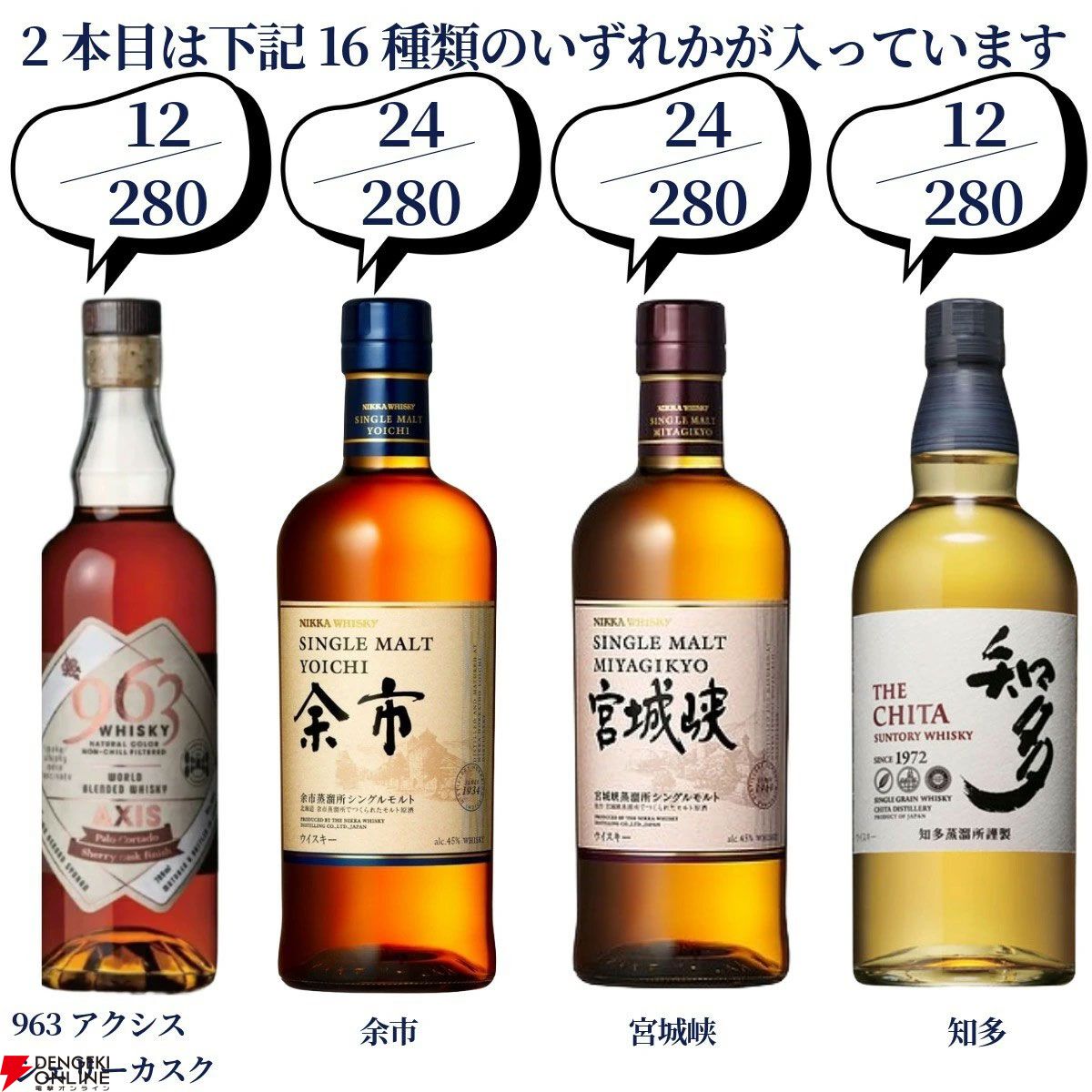 豪華2本セット】16,500円でマッカラン25年、山崎・白州18年、響