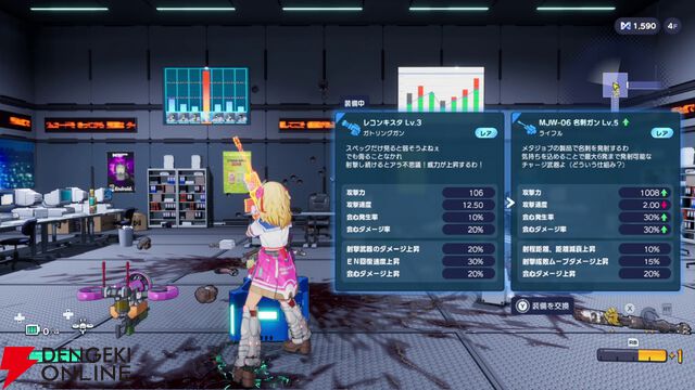 『ゼンシンマシンガール』レビュー。女の子たちのワァオな強化演出に胸のドキドキが止まらない…。敵が飛び散る爽快アクション＋ハクスラでゲームとしても遊べる1本