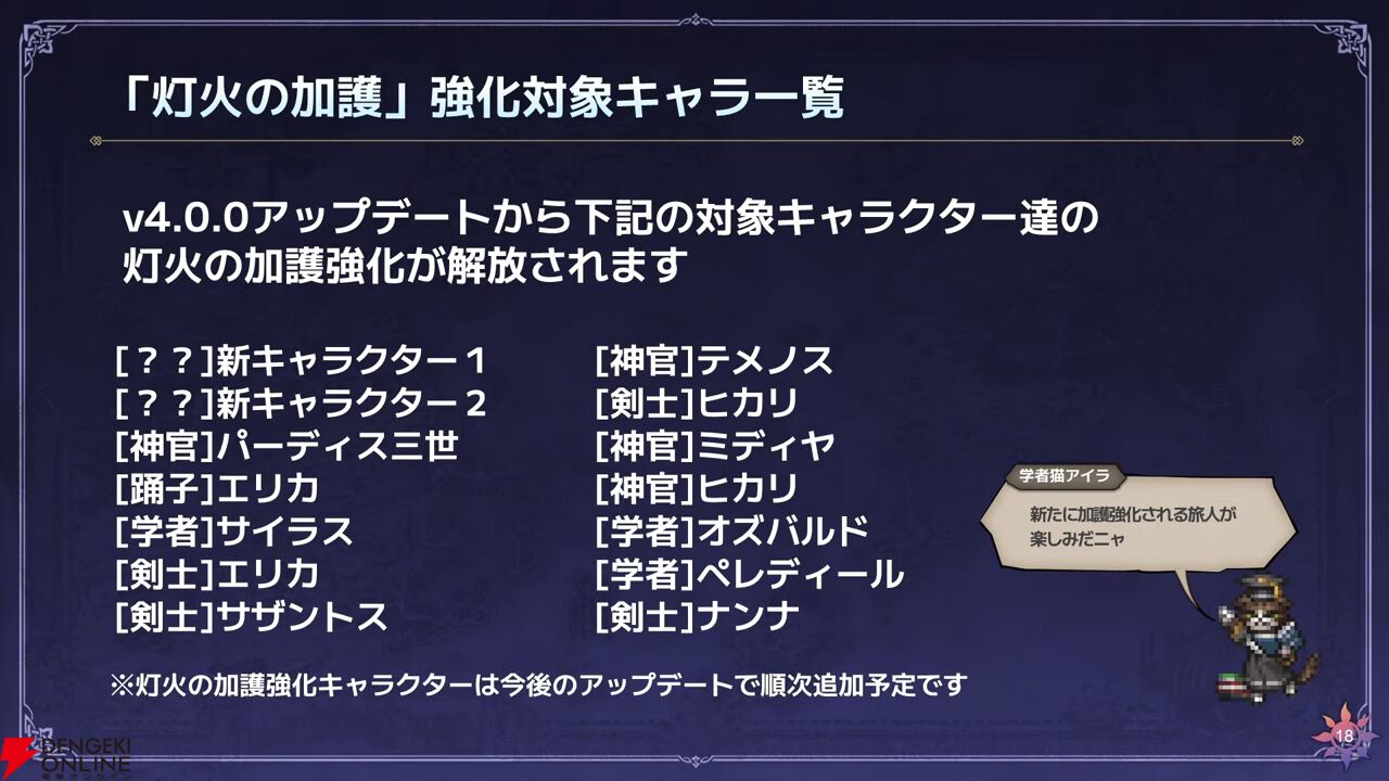 『オクトラ大陸の覇者』リシャールが武芸家、アラウネがルーンマスターになって登場！ 灯火の加護の強化や人気投票の結果なども発表【10/22生放送まとめ】