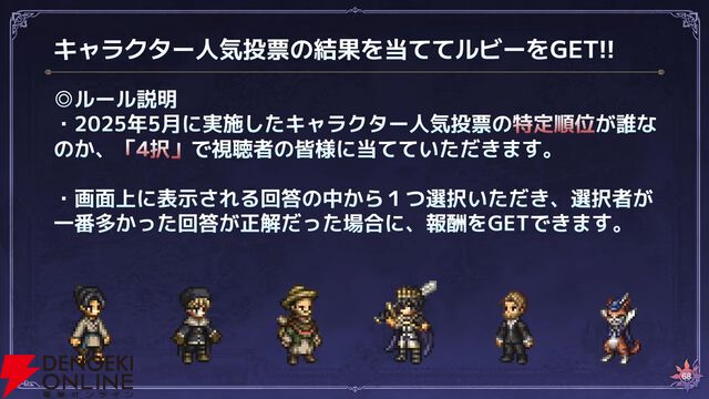 『オクトラ大陸の覇者』リシャールが武芸家、アラウネがルーンマスターになって登場！ 灯火の加護の強化や人気投票の結果なども発表【10/22生放送まとめ】