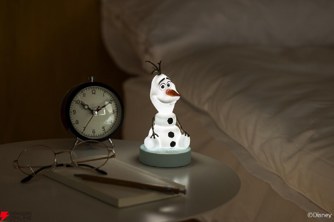 アナと雪の女王』のオラフがお部屋ライトに！ 熱くならないLEDを使用
