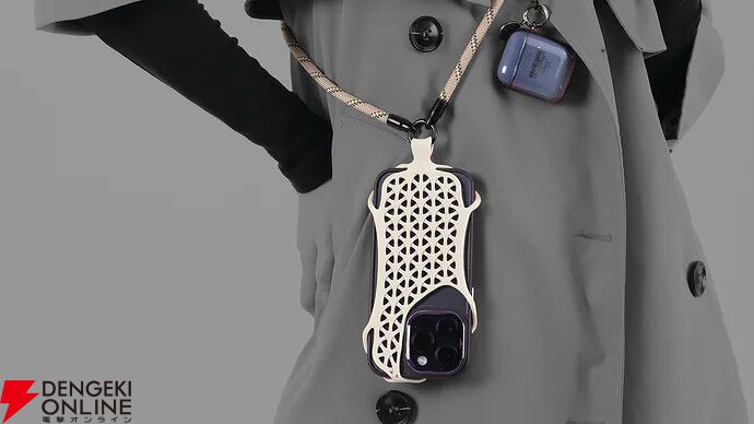スマホの機種を選ばず使えるストラップがアンコール販売中。四隅に