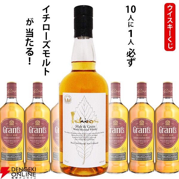 1,760円でイチローズモルト ホワイトラベルかグランツ トリプルウッドのどちらかが届く『ウイスキーくじ』が販売中
