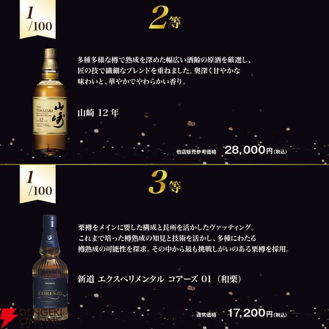 8,290円で響21年、山崎12年、新道エクスペリメンタル01などを狙るウイスキーくじが販売中