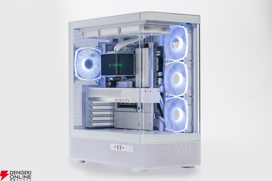小型ゲーミングPC 自作品 32GB 110,000円相当 STORMゲーミングPC“流界2”発売。曲面簡易水冷クーラーや背面コネクタ