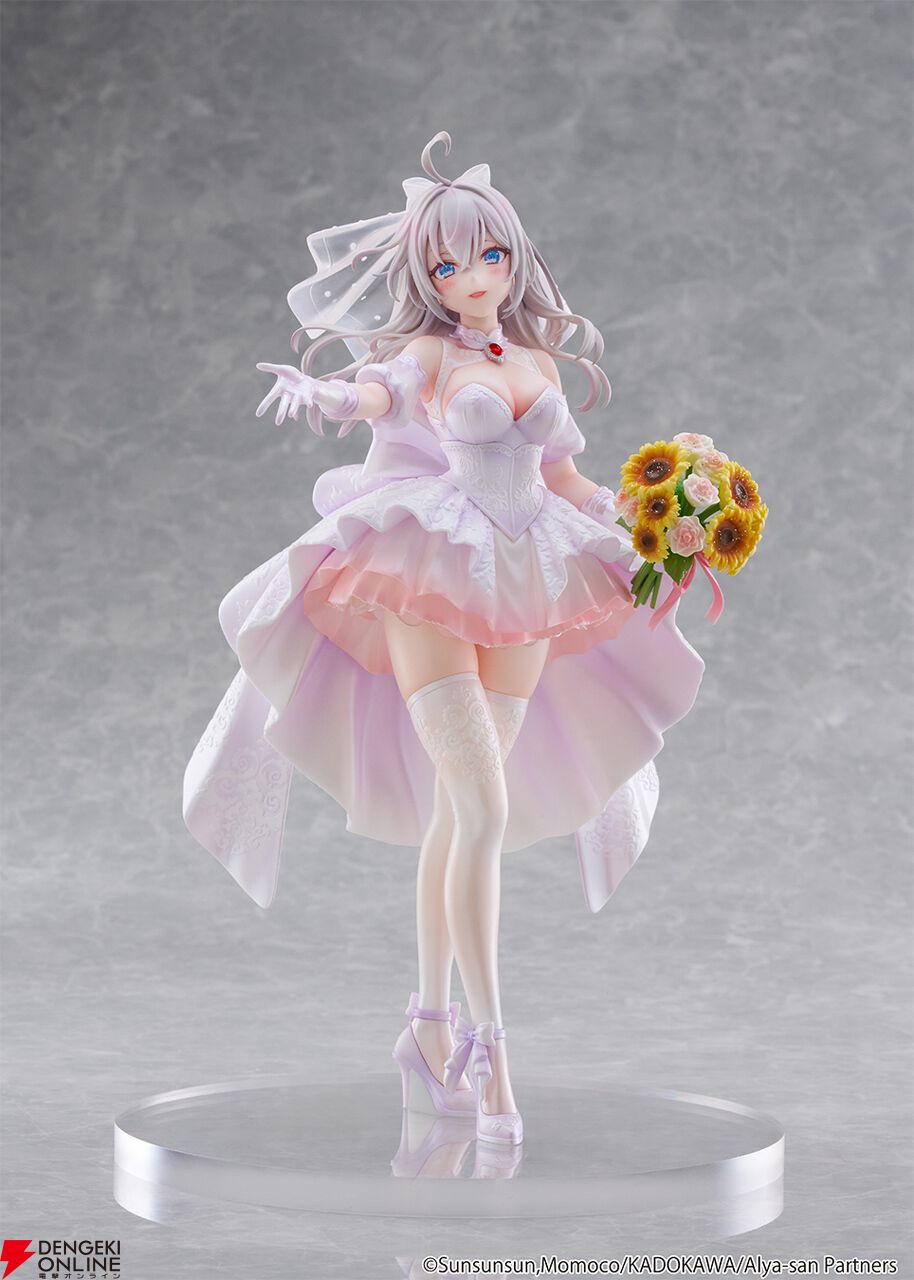 アニメキャラクター ロシデレ　フリル付きドレス　アーリャさん ロシデレ』ウエディングドレスを身にまとったアーリャがフィギュアに