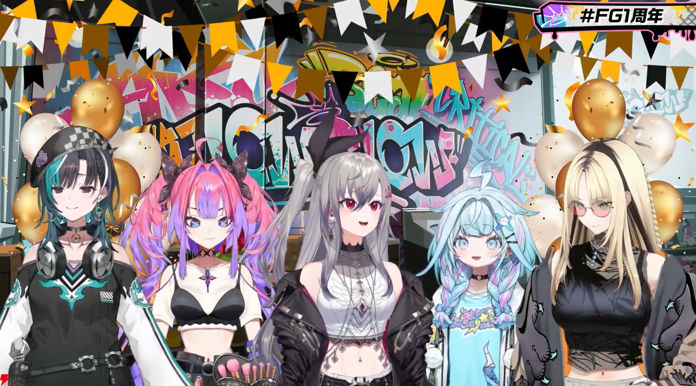 ホロライブ FLOW GLOW 1周年記念缶バッジ 缶バッジ 全5種セット FLOW GLOW