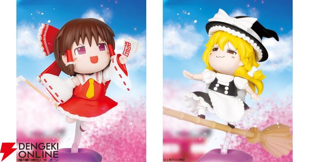 【東方Project】霊夢と魔理沙がゆっくり風の顔でデフォルメフィギュア化。付属パーツで表情変更なども可能