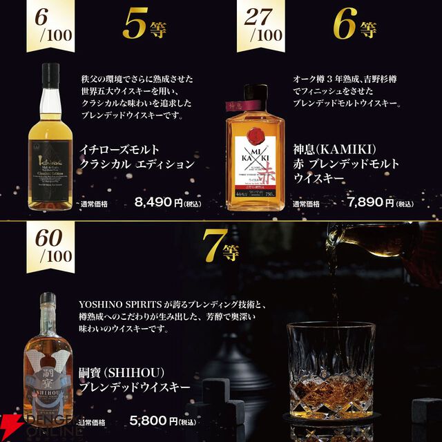 5,980円で厚岸 立秋、嘉之助DD2025が狙え、どれが当たっても損をしないおすすめの『ウイスキーくじ』が販売中