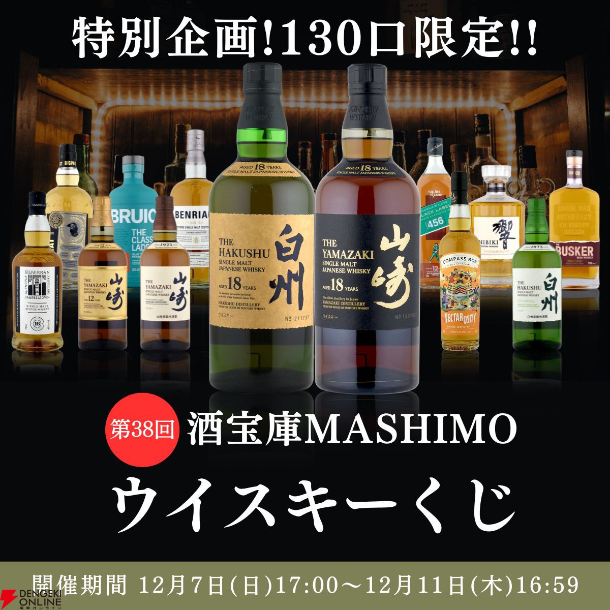 12,000円で山崎・白州18年、キルケラン16年などを狙える『ウイスキー