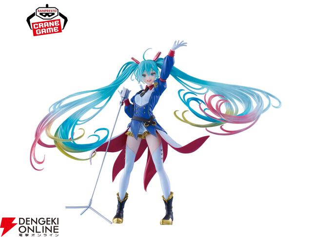 【ガンダム×初音ミク】歌姫姿のコラボイラストがフィギュア化。ツインテールがボリューム満点で横幅はなんと約30cm