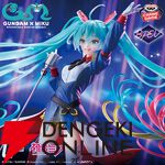 【ガンダム×初音ミク】歌姫姿のコラボイラストがフィギュア化。ツインテールがボリューム満点で横幅はなんと約30cm