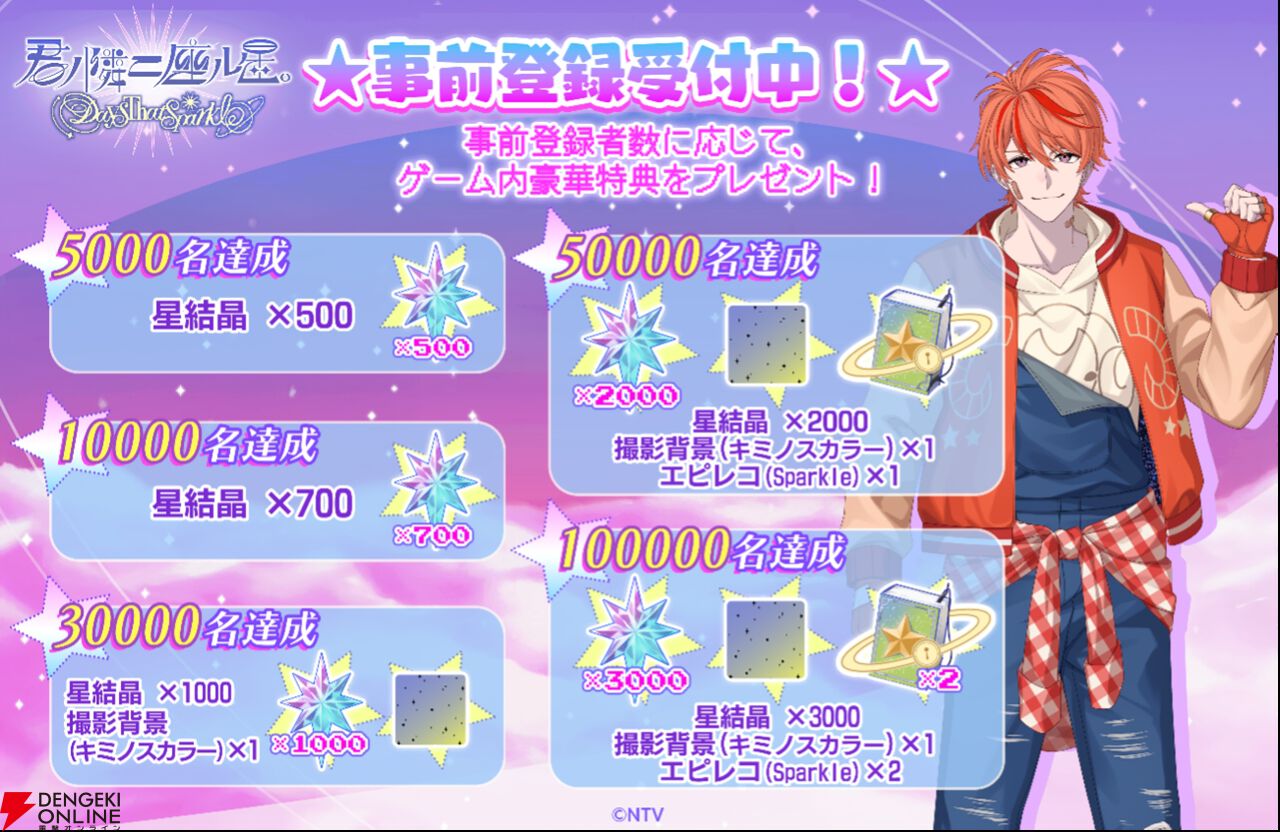 星占いゲーム『君ノ隣ニ座ル星。-DaysThatSparkle-』が事前登録受付中