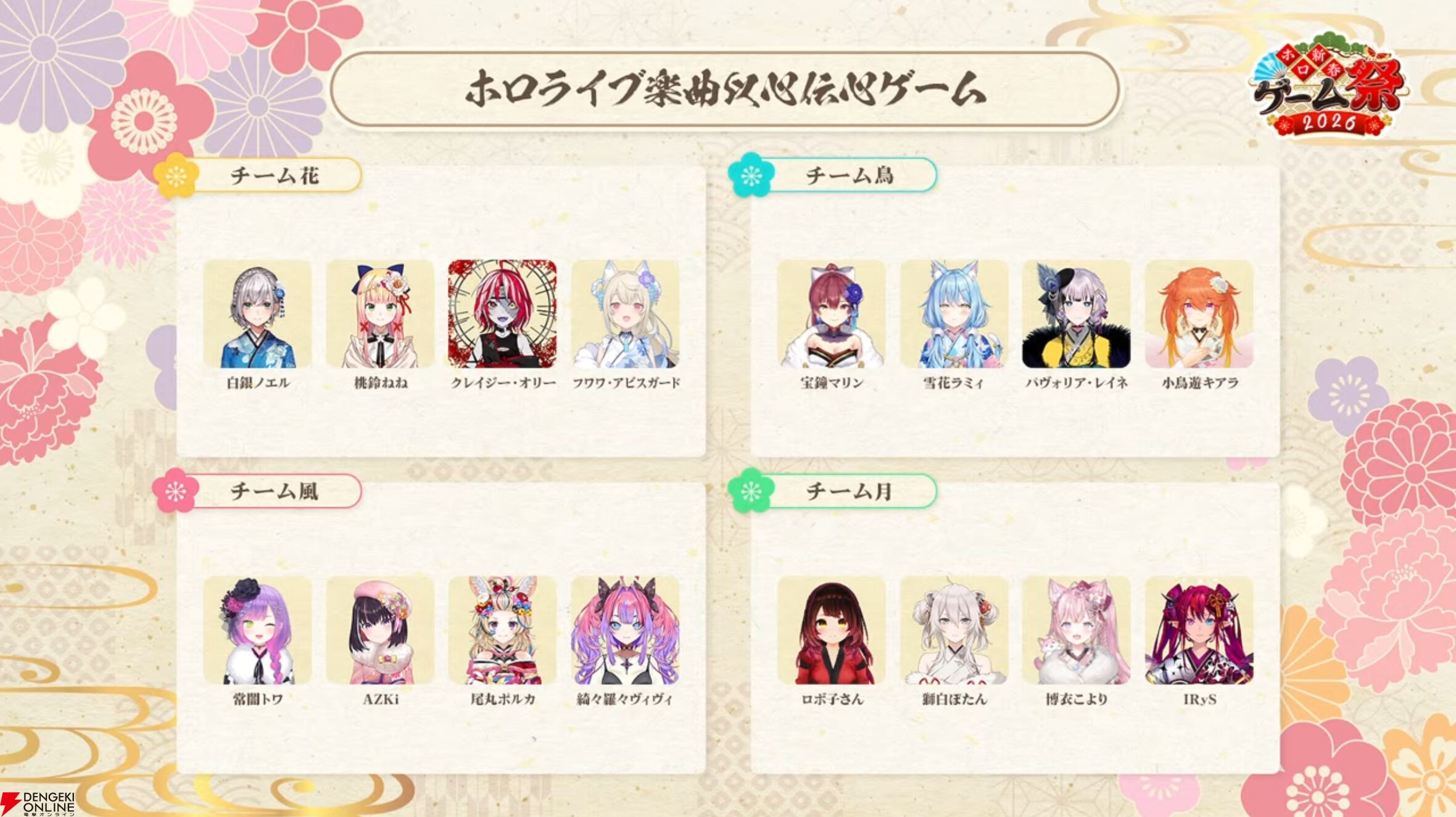 【ホロライブ】来年1月開催の“ホロ新春ゲーム祭”のチーム分けが発表に。『マリオカート ワールド』、スマブラ、以心伝心ゲームなどで競い合う