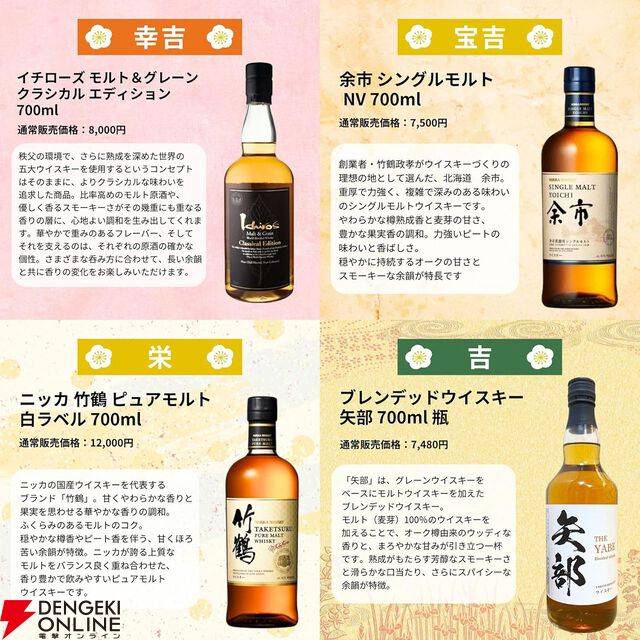 6,980円で山崎18年、白州18年が当たる!? 響JH、山崎NV、白州NV、竹鶴、イチローズモルトWWRなども当たるハズれなしの福豆『ウイスキーくじ』第3弾が販売開始