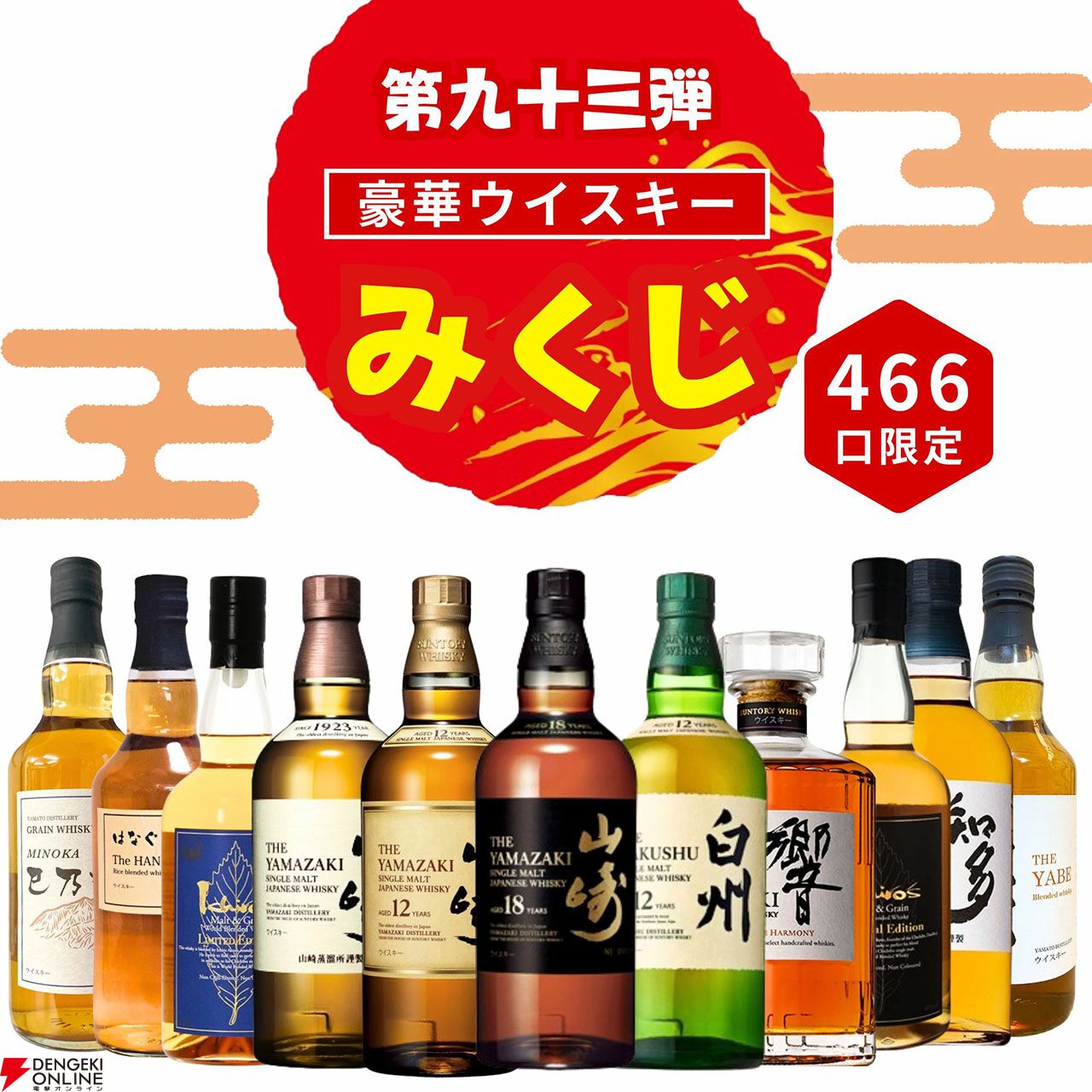 3,980円のお手頃価格で山崎18年、山崎12年、白州12年を狙える