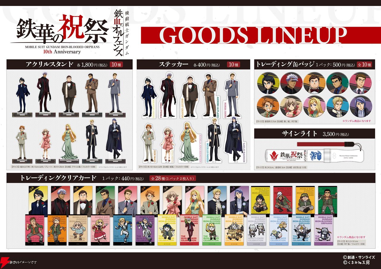 ガンダム 鉄血のオルフェンズ』10周年記念イベントの物販・展示情報が