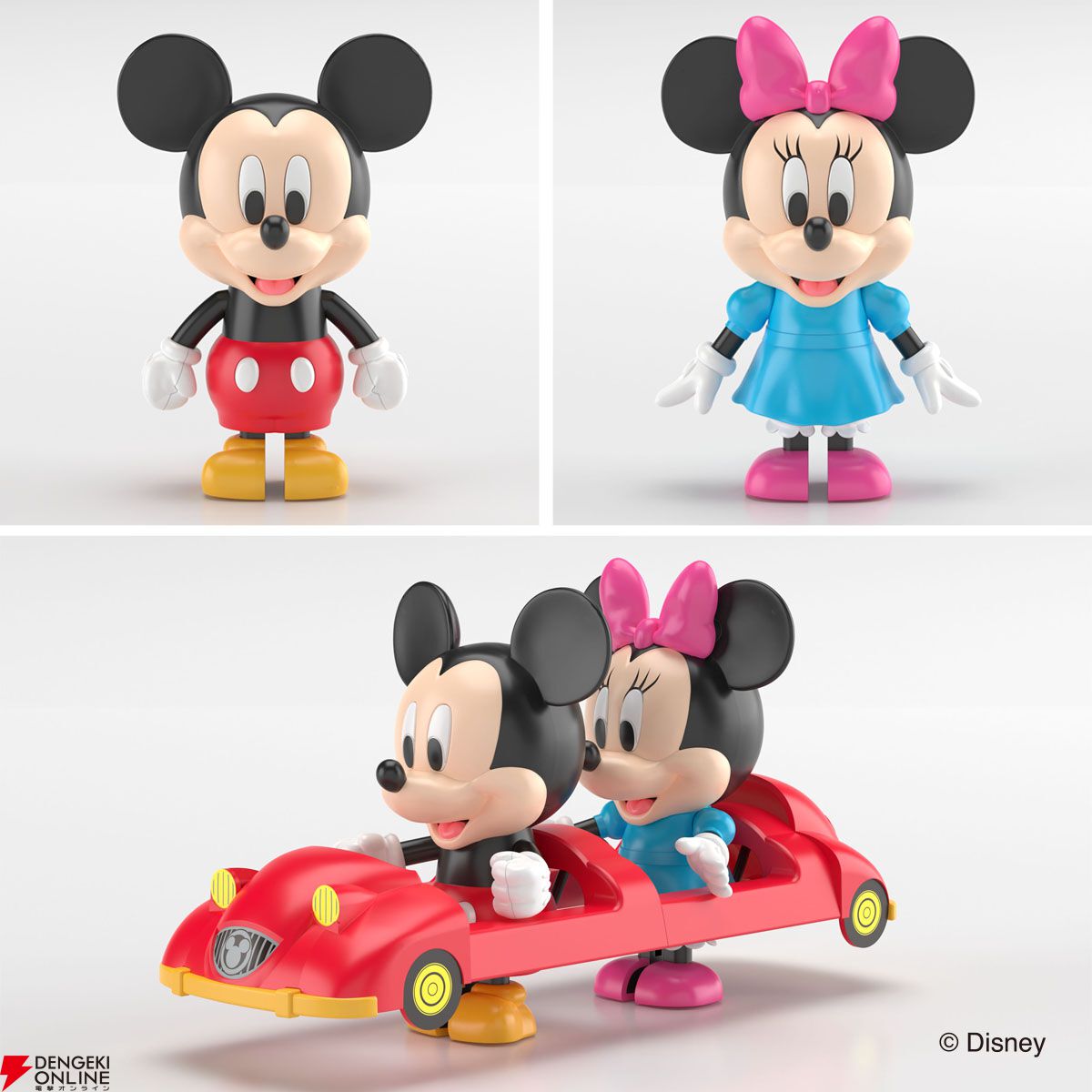 Disney（ディズニー）ミッキー＆ミニー》のプラモが『楽プラ トコトコ』シリーズより登場。乗り物に乗って、斜面をトコトコ歩くかわいいプラモデル！ -  電撃オンライン