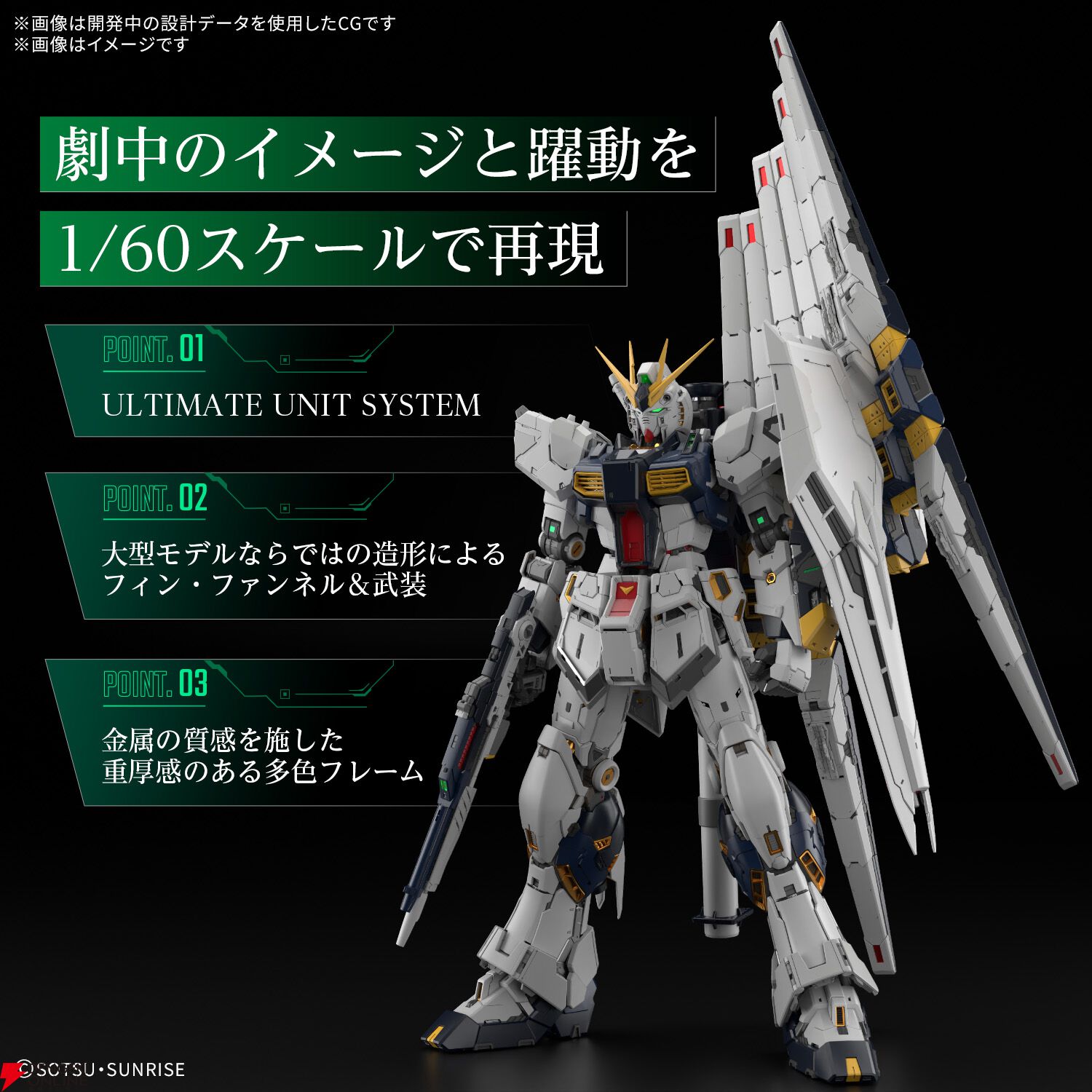 ガンプラ『PG UNLEASHED 1/60 νガンダム』のパッケージ画像公開。高級