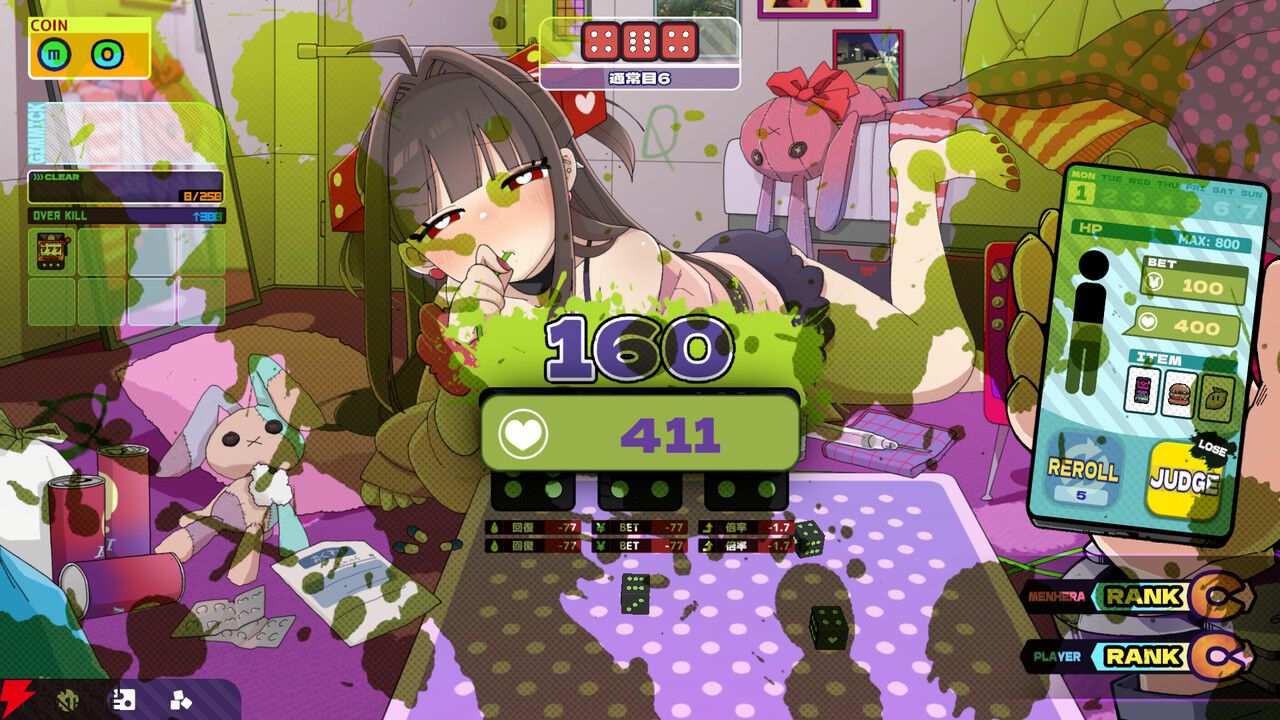 メンヘラちゃんと血を賭けてチンチロするデッキ構築ローグライト『メンヘラリウム』本日2/18リリース